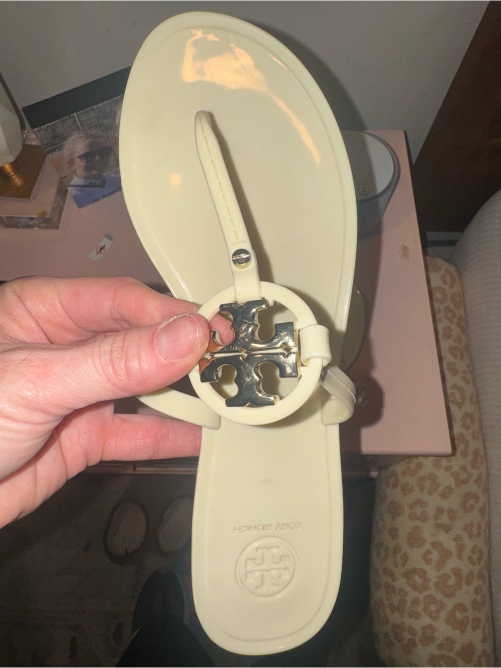 Tory Burch White and Gold Sandals - Picture 7 of 9
